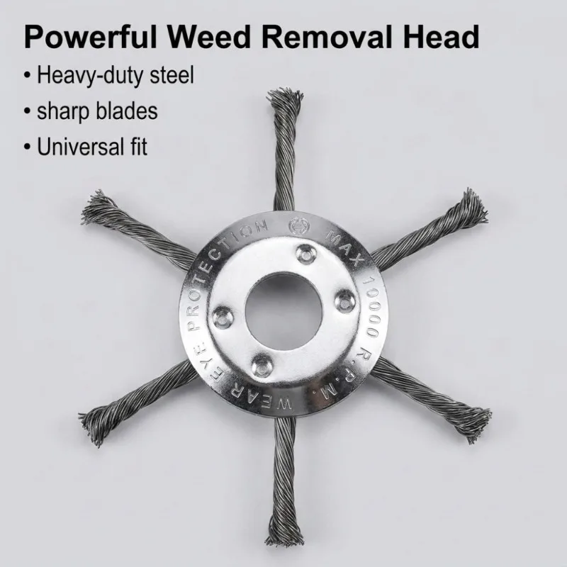 Weed Puller - 6inch Steel Wire Wheel Head Grass