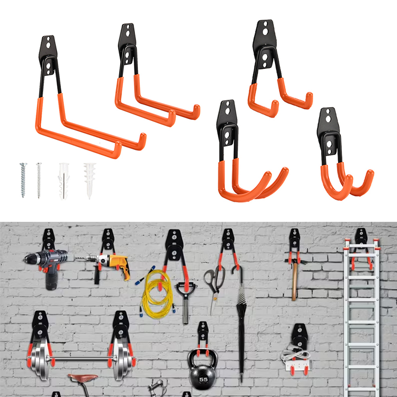 Gardening Tools Holder - Heavy Duty Metal Hooks Wall Mounted