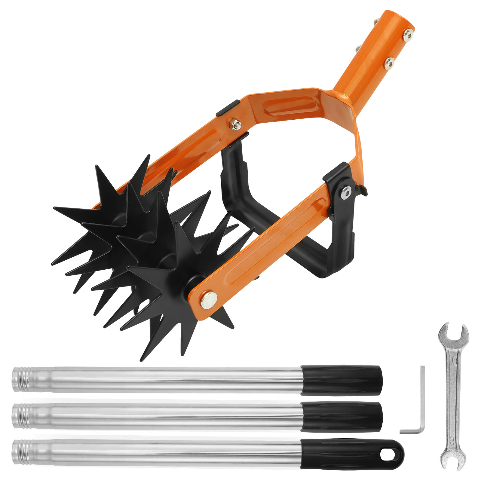 Gardening Tools Long - New 2-in-1Tiller Tool Stainless Steel Handle