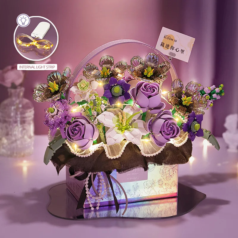 Creative Pink Rose Basket Bouq - огляд і ціна Gardening Tools Girls