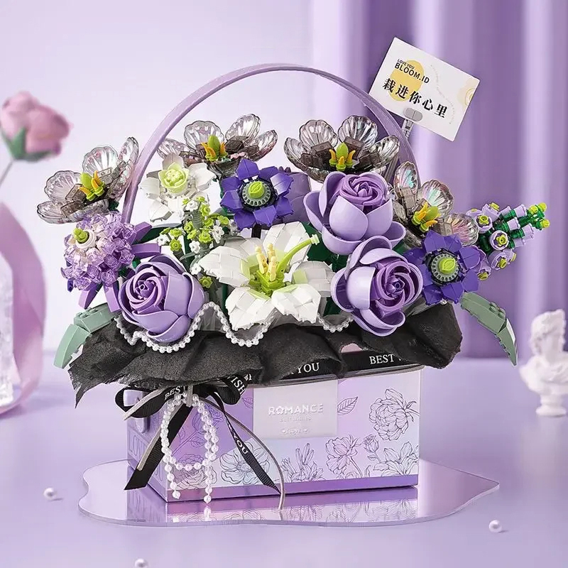 Creative Pink Rose Basket Bouq - огляд і ціна Gardening Tools Girls