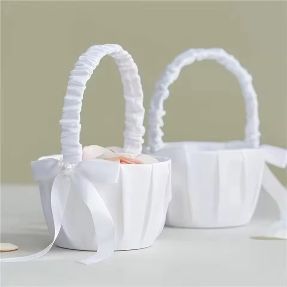 Wedding White Satin Bow Flower - огляд і ціна Gardening Tools Girls