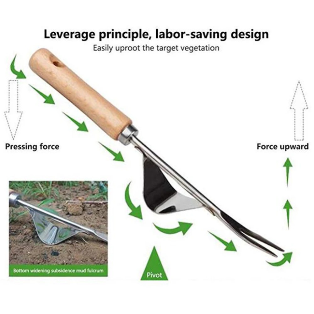 1pcs Wood Handle Stainless Ste - огляд і ціна Weed Puller