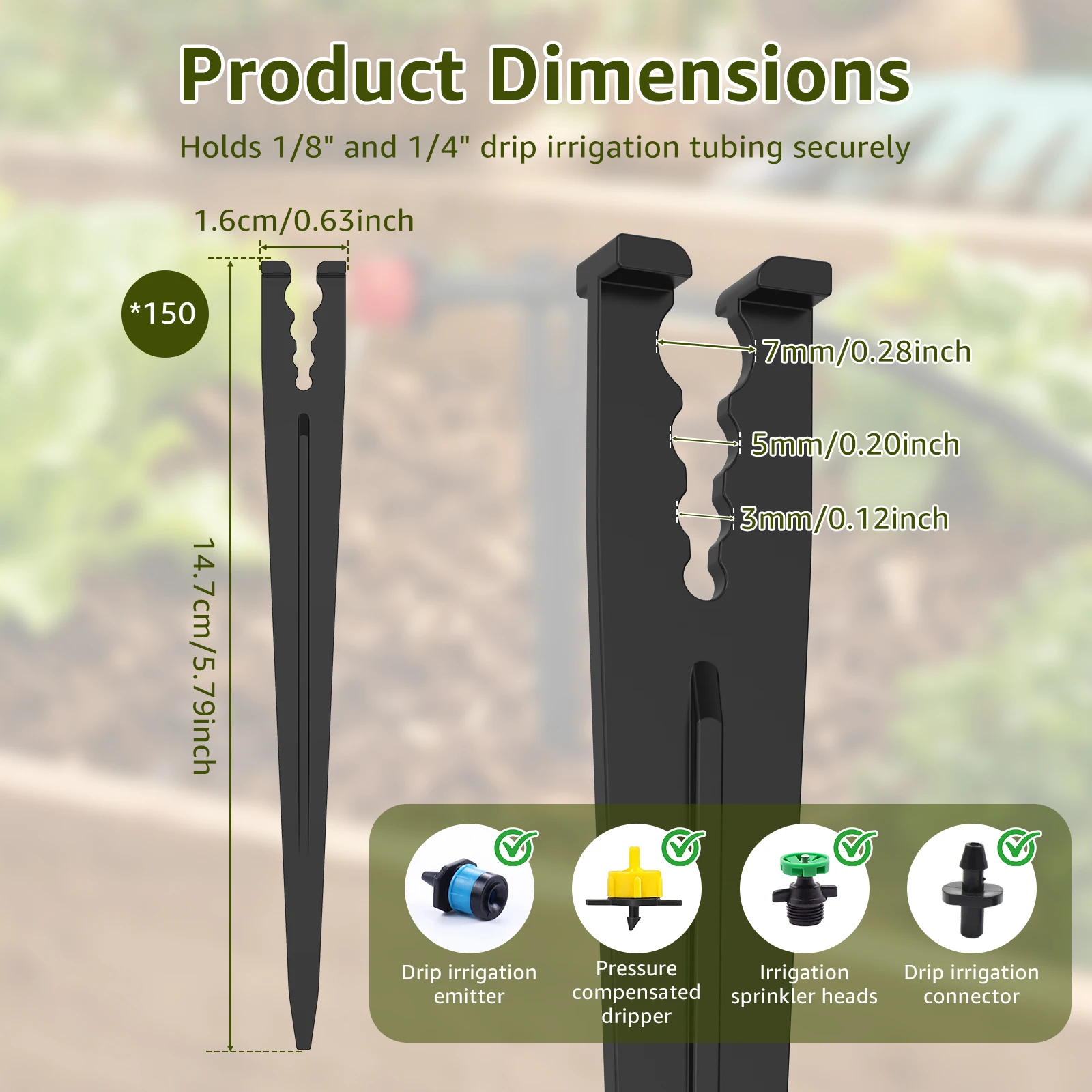 1/4 Drip Irrigation Stakes 5.7 - огляд і ціна Gardening Tools Holder